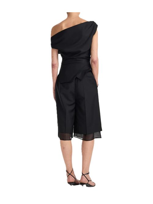 Top con spalle scoperte e revers | nero Róhe | 420-20-171001_308 BLACK